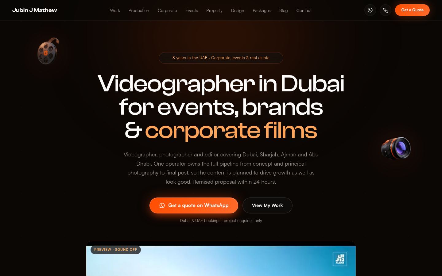 Jubin J Mathew (videography.ae) &middot; HOMEPAGE_SCREENSHOT